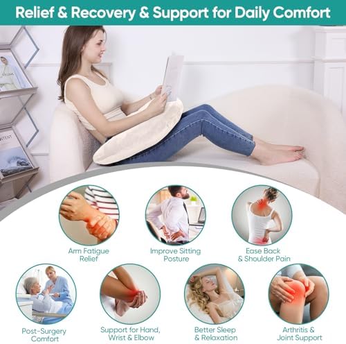 Reading Pillow for Gaming, Lap Desk Pillow Crochet Pillow Ergonomic Arm Support - Image 4