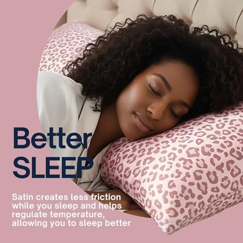 Pink Leopard Print Satin Body Pillow Cover, 20x54 Cheetah Pillow Case - Image 4