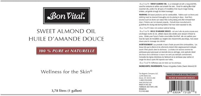 Bon Vital' Sweet Almond Oil Skin & Hair Moisturizer & Gentle Massage Oil - Image 2