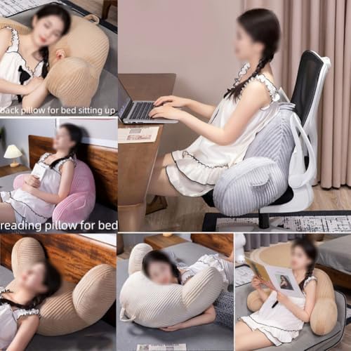 Reading Pillow for Bed Sitting Up, Flannel Back Pillow for Bed Sitting up - Image 7