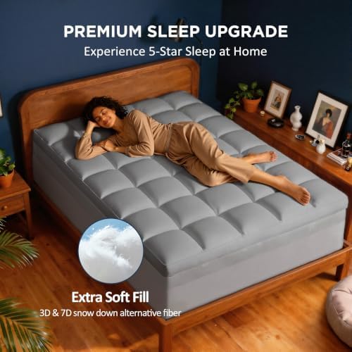 Queen Size Dual Layer 4 Inch Memory Foam Mattress Topper, 2 Inch Cooling Gel - Image 7
