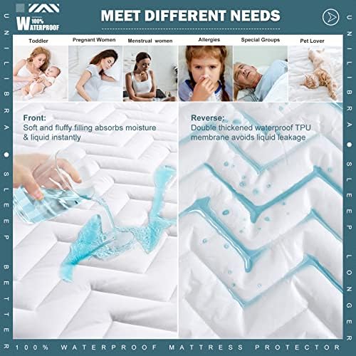 Full Size Waterproof Mattress Protector Quilted, Breathable Ultra-Soft Filling - Image 3