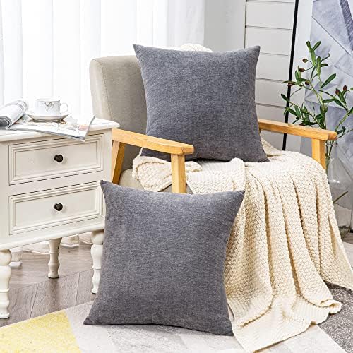 GAWAMAY Decorative Throw Pillow Covers 16x16 Inch Set of 2, Super Soft Chenille - Image 3