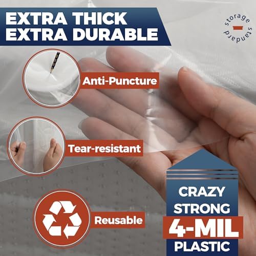 King Mattress Bags for Moving & Storage – Heavy Duty Thick 4mil Reusable - Image 6