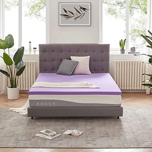 SINWEEK 1.5 Inch Gel Memory Foam Mattress Topper Ventilated Soft Pressure by SINWEEK