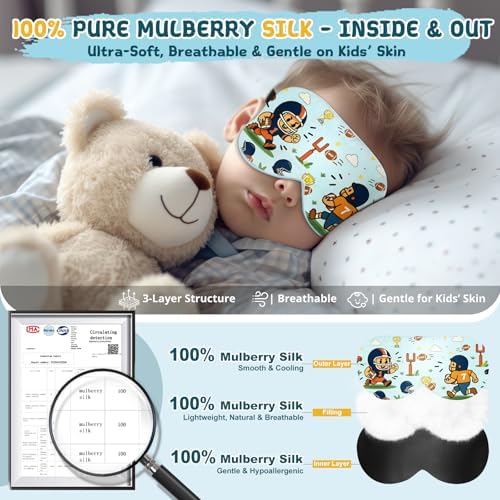 Kids Silk Sleep Mask, 100% Mulberry Silk Eye Mask - Image 2