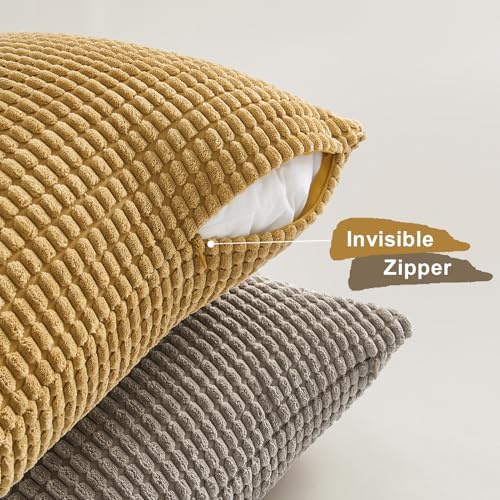 Topfinel Pack of 4 Gold Brown Throw Pillow Covers 18x18 Inch - Image 4