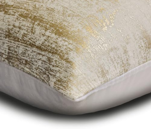 The HomeCentric Decorative Silver & Gold 12"x22" Lumbar Pillow Cover, Jacquard - Image 2
