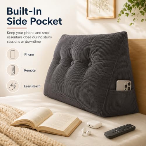Dorm Headboard Pillow Twin XL Dorm Bed Wedge Cushion, Bed Backrest Bolster - Image 5