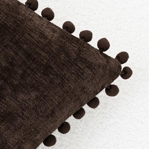 CaliTime Decorative Couch Throw Pillow Covers 20 X 20 Inches Coffee - Image 3