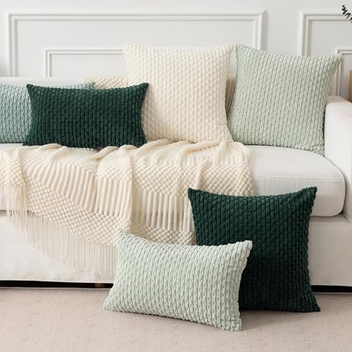 Kevin Textile Soft Corduroy 14"x24" Lumbar Pillow Cover 1 Pack, Army Green - Image 7