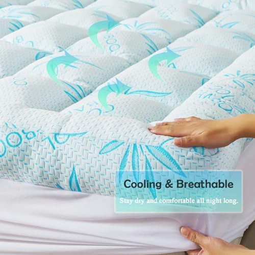 WhatsBedding 5 Inch King Mattress Topper Breathable Bamboo Viscose Air Layer - Image 5