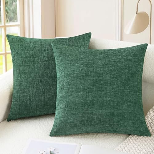 CaliTime Decorative Couch Throw Pillow Covers 20 X 20 Inches Dark Green by CaliTime
