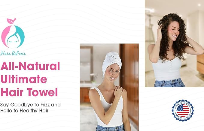 Hair RePear The Ultimate Hair Towel – Standard 21" x 44" Cotton Hair Towel - Image 8