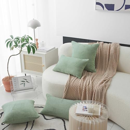 Home Brilliant Sage Green Throw Pillow Covers Couch Pillow Covers Set of 2 - Image 3
