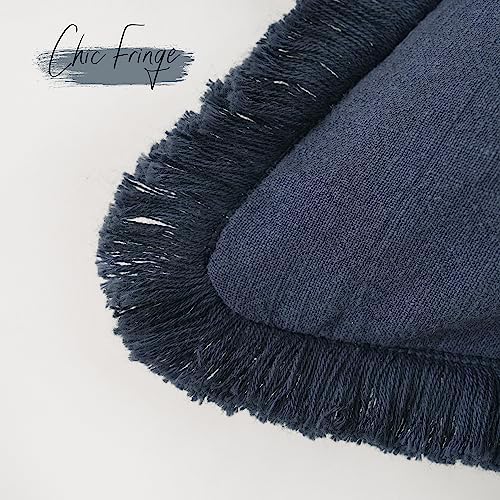 Foindtower Decorative Linen Fringe Throw Pillow Covers 26×26 Inch - Image 3