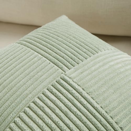 Fancy Homi 2 Packs Sage Green Samll Decorative Throw Pillow Covers 14x14 Inch - Image 3