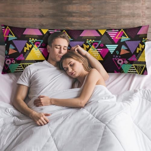 Retro 80s 90s Body Pillow Pillowcase Retro Memphis Pattern Long Body Pillow - Image 6