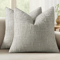 MIULEE Chenille Textured Throw Pillow Covers Light Grey 20x20 Set of 2 by MIULEE