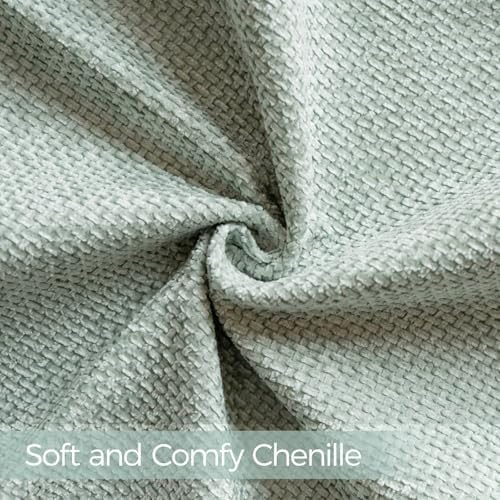 a moment Light Green Chenille Throw Pillow Covers 18x18 Inch Pack of 2 Modern - Image 4