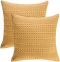 PHF Cotton Waffle Weave Euro Sham Covers 26"x26", Pumpkin Orange, No Insert by PHF