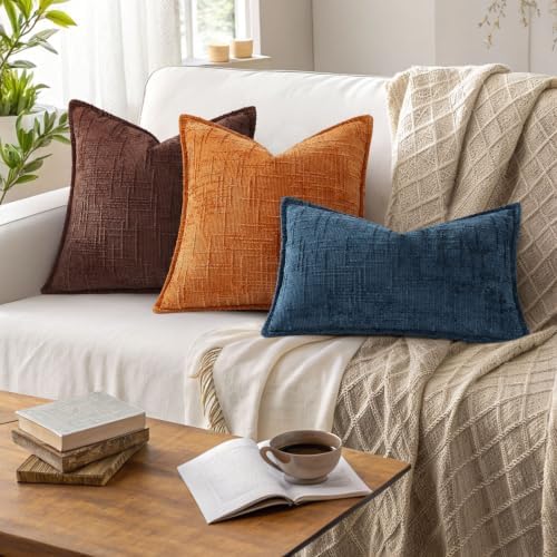 decorUhome Chenille Decorative Throw Pillow Covers 24x24 Set of 2 - Image 5