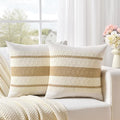 Fancy Homi Set of 2 Tan Neutral Big Decorative Throw Pillow Cover 24x24 Inch by Fancy+Homi