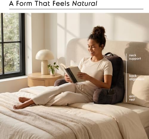 Nestl Reading Pillow for Bed, Back Pillow for Sitting Up in Bed - Image 2