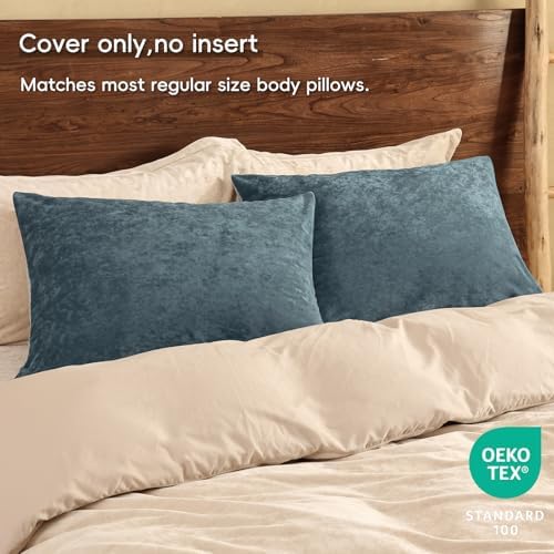 PHF Truly Velvet Pillowcases Standard Size 20"x26", Stormy Blue, No Insert - Image 2