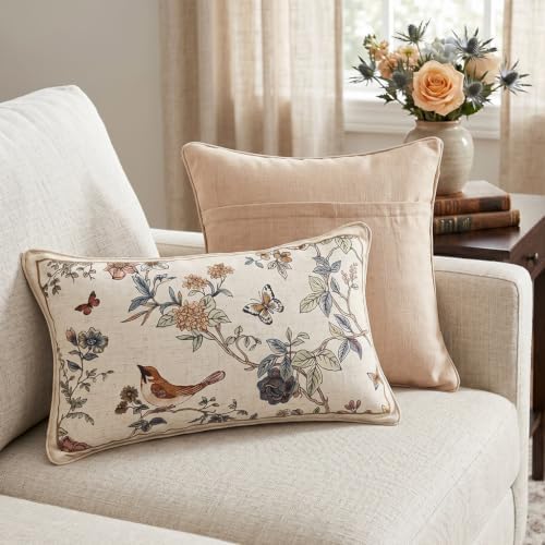 ISAENNE Designer Vintage Linen Throw Pillow Cover - Image 2