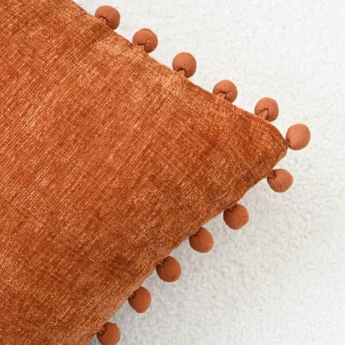 CaliTime Fall Decorative Throw Pillow Covers 22 X 22 Inches Burnt Orange - Image 3