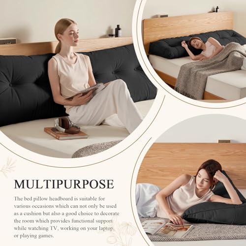DANGHOOGY Headboard Pillow Queen, Large Triangular Wedge Headboard Pillow - Image 4