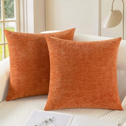 CaliTime Fall Decorative Throw Pillow Covers 16 X 16 Inches Burnt Orange by CaliTime