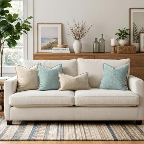 MIULEE Decorative Couch Throw Pillow Covers 16x16 Inch Coastal Light Blue - Image 5