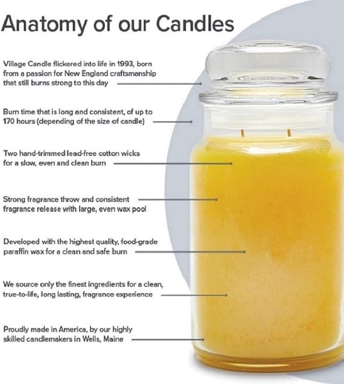 Village Candle Orange Cinnamon Large Glass Apothecary Jar Scented Candle - Image 5