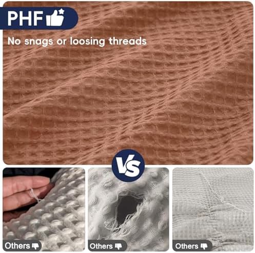 PHF Ultra Soft Waffle Weave Euro Shams 26" x 26", Terracotta, No Insert - Image 4