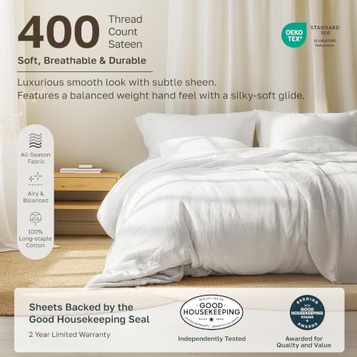 California Design Den 100% Cotton Sateen California King Sheets Set - Image 2
