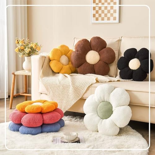 Kcvvcr Flower Throw Pillow, Soft White Green 17.7" Shaped Floor Pillow - Image 5
