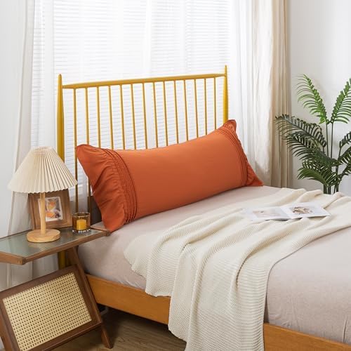H HOUSEHOLD 20x54 Inches Burnt Orange Body Pillow Cover - Image 2