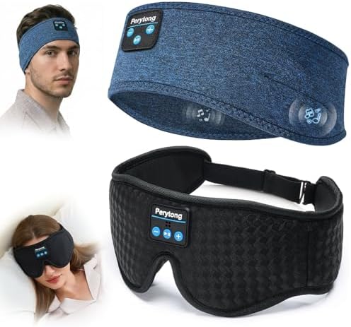 Sleep Mask and Bluetooth Sleep Headphones Set, Sink into Your Pillow, Roll to by Perytong