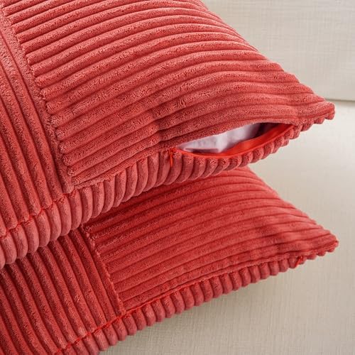 Fancy Homi 2 Packs Red Decorative Throw Pillow Covers 20x20 Inch - Image 4
