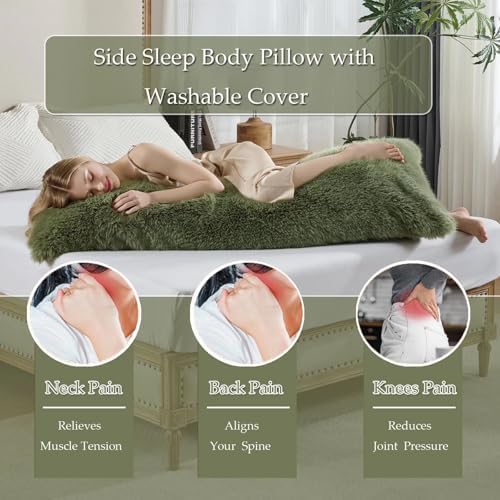 20x54 inch Luxury Fluffy Body Pillow Cover, Shaggy Furry Body Pillowcase - Image 6