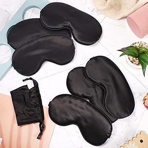 6 Pieces Natural Silk Sleep Mask Soft Eye Mask Adjustable Strap Blindfold - Image 4