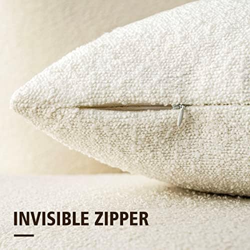 Foindtower Cozy Textured Boucle Lumbar Throw Pillow Covers 12x20 Inch - Image 2