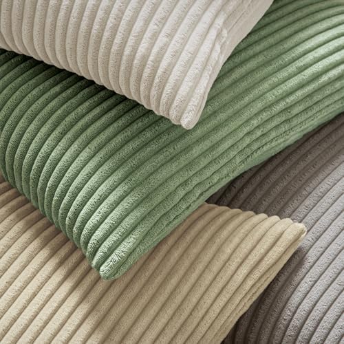 MIULEE Decorative Corduroy Throw Pillow Covers Set of 2 16x16 Sage Green - Image 5