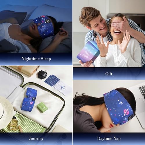 LC-dolida Sleep Mask with Bluetooth Headphones, Extra Large Silk Eye Mask - Image 6
