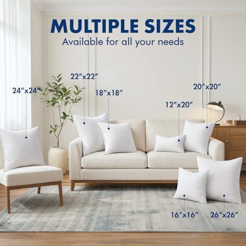 MIULEE 20x20 Inch Pillow Inserts Pack of 4 - Image 6