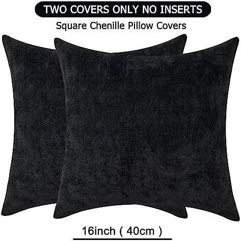 GAWAMAY Decorative Throw Pillow Covers 16x16 Inch Set of 2, Super Soft Chenille - Image 6