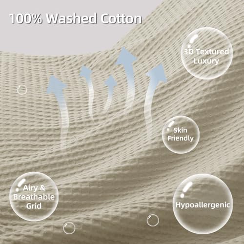 CHUFFED 100% Cotton Waffle Weave Pillowcases 2 Pack Standard, 20x26 Inches - Image 2