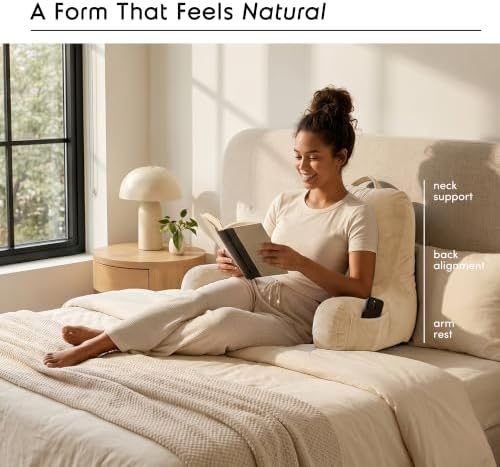 Nestl Reading Pillow for Bed, Back Pillow for Sitting Up in Bed - Image 2